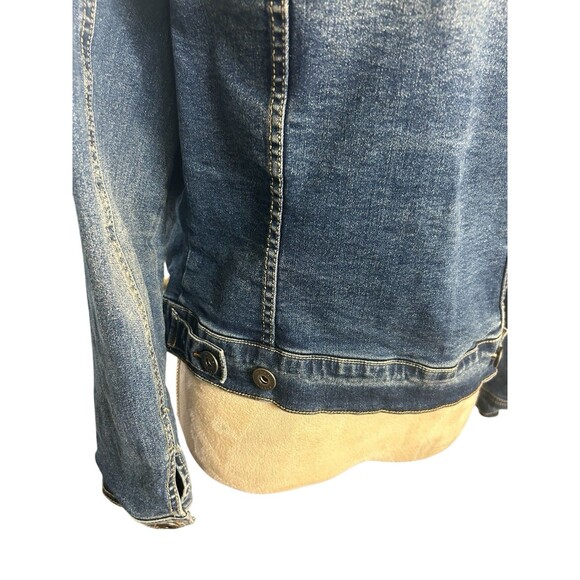 Torrid Denim Trucker Jean Jacket Womens Blue DIstressed Stretch Pockets Plus 00 - Picture 11 of 13